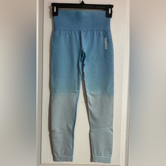 NWOT Gymshark Blue Ombré Athleisure Activewear Workout Gym Leggings Size XS - Picture 2 of 9